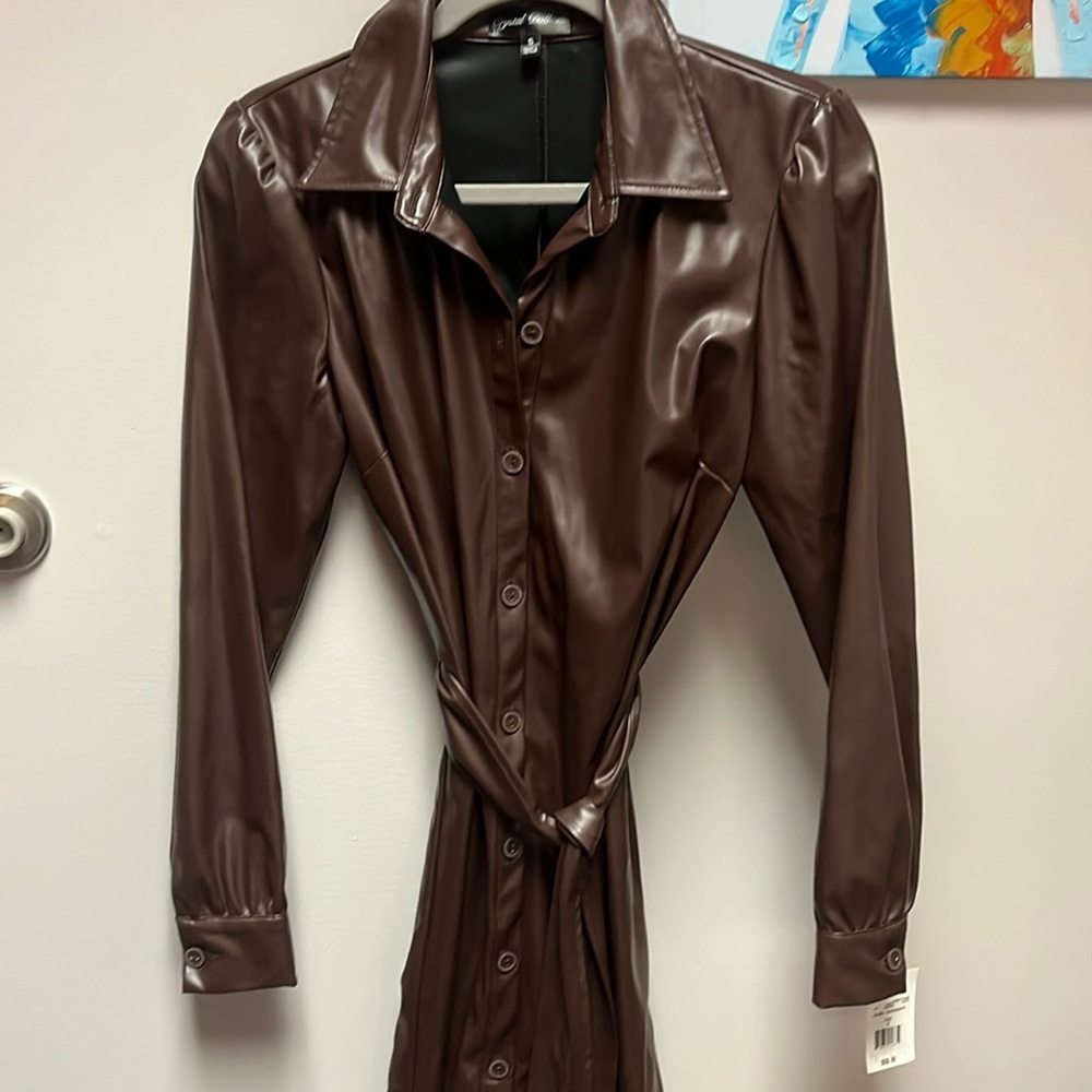 Vegan leather dress 🤎